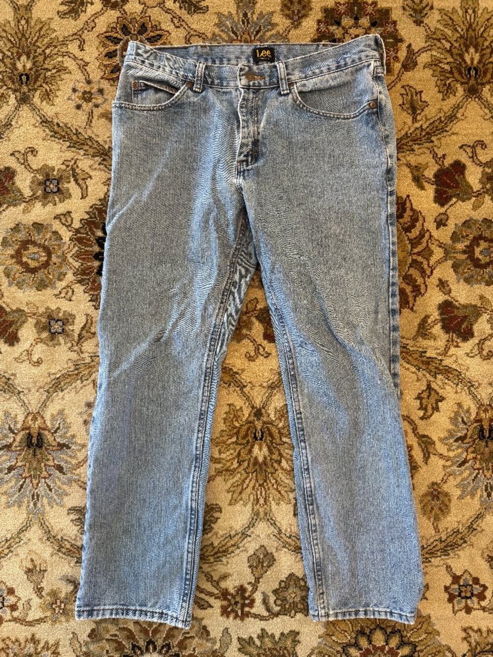 Lee Relaxed Fit Denim Blue Jeans Light Wash Men's 34x30
